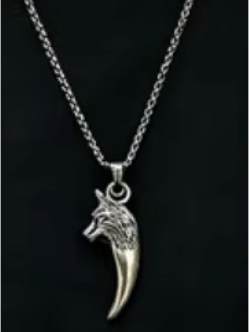 ⭐️ Silvertone Claw and Wolf Pendant Necklace 2